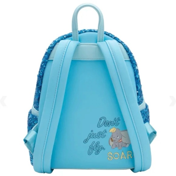 NWT! Disney Loungefly Dumbo Sequin Mini Backpack - Picture 4 of 15